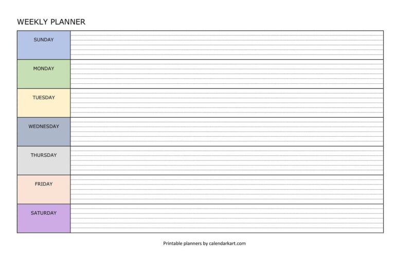 Free Printable Weekly Planner Templates