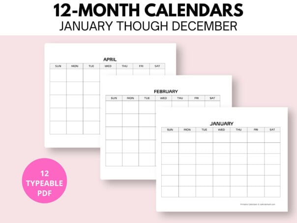 Free Printable Blank Calendar Templates - CalendarKart