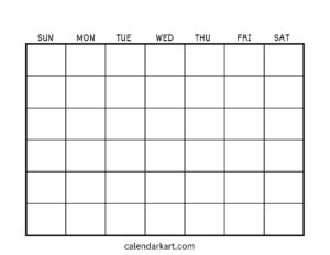 Download Free Printable Blank Calendar Templates | CalendarKart