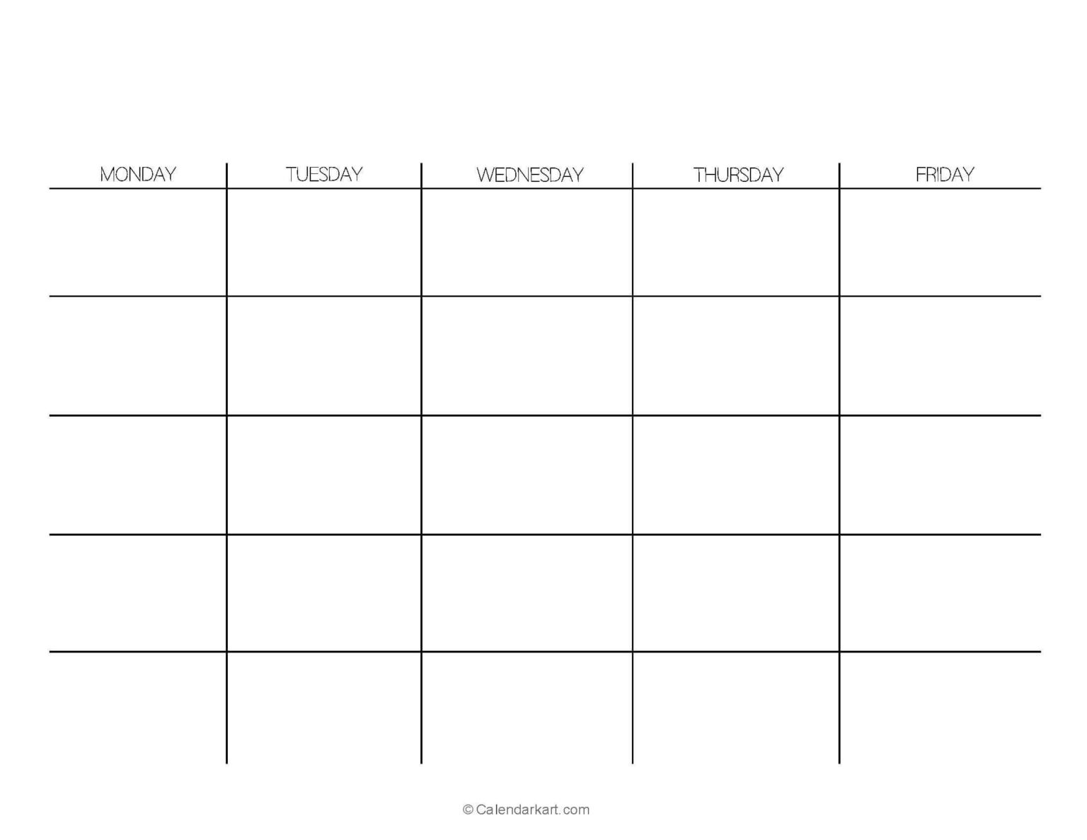 Printable Monthly, Weekly And Yearly Blank Calendar Templates