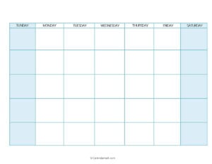 Free Printable Blank Calendar Templates - CalendarKart