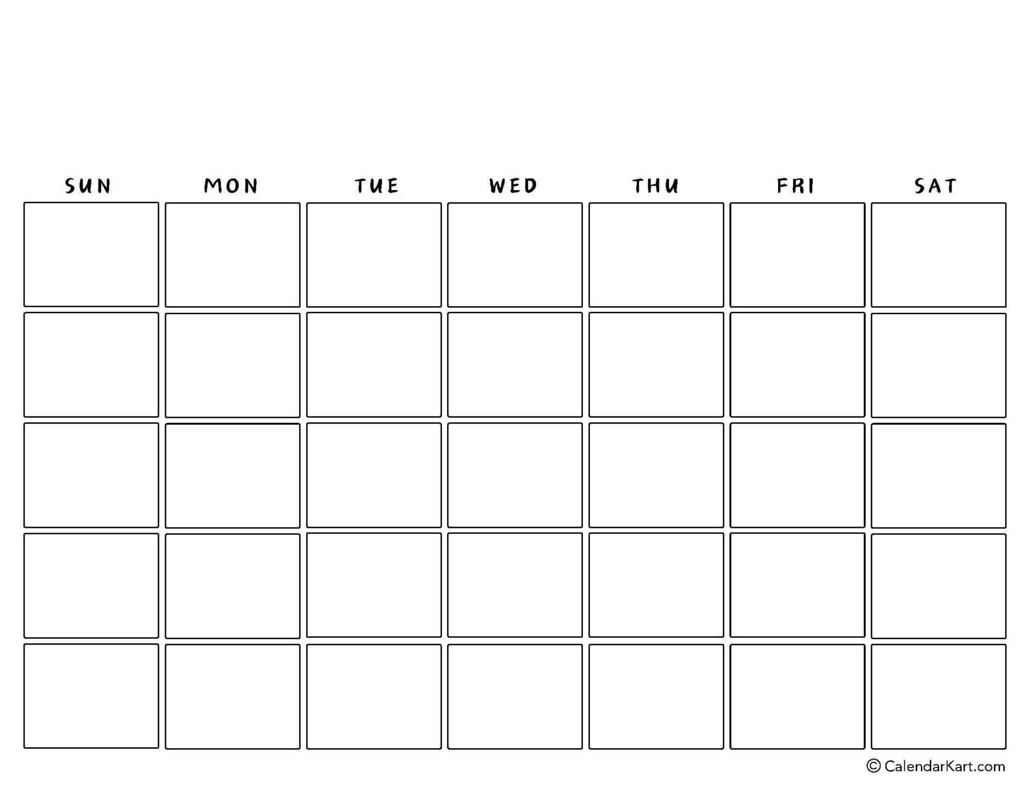 Printable Monthly, Weekly And Yearly Blank Calendar Templates