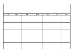 Printable Monthly, Weekly And Yearly Blank Calendar Templates