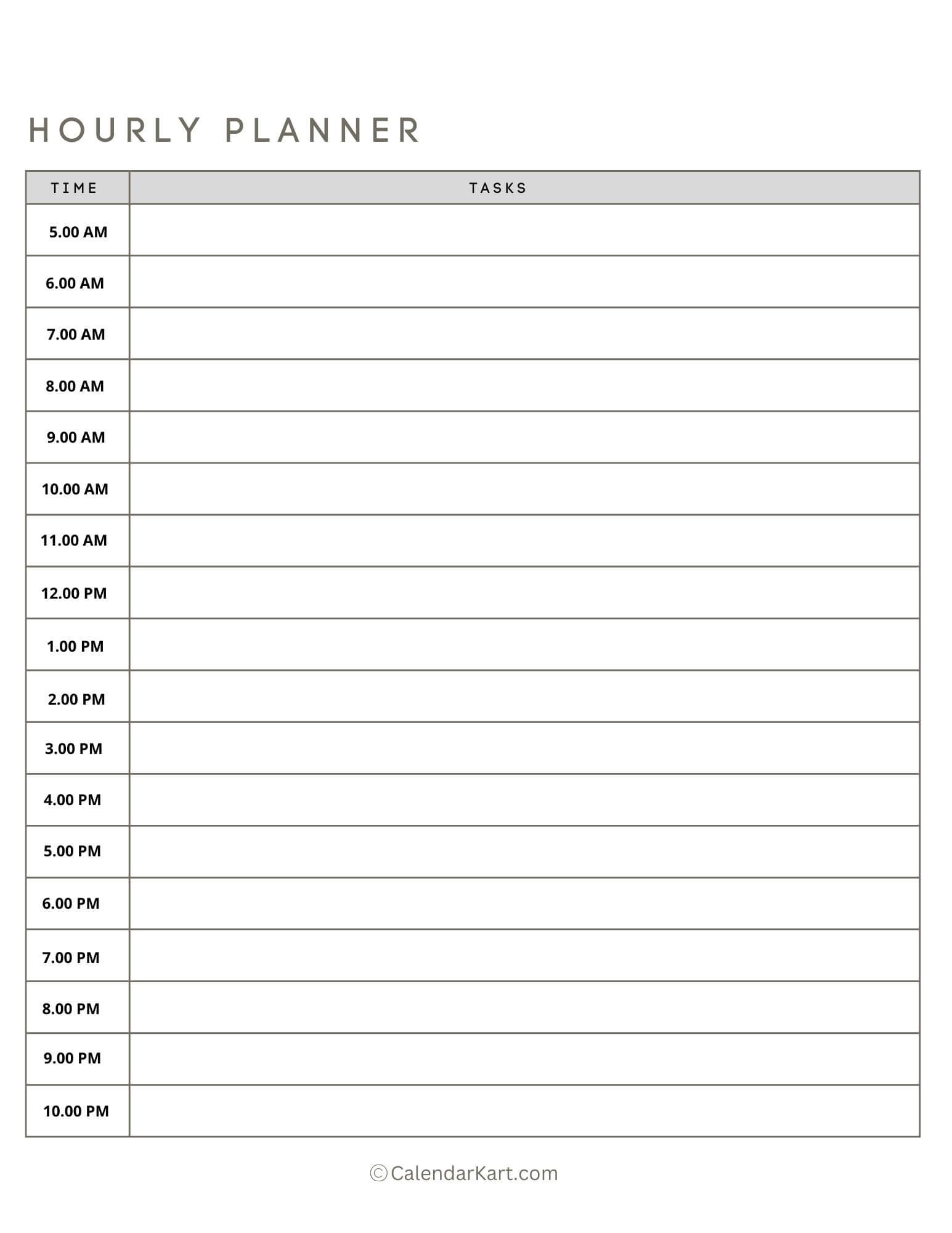 Free Printable Hourly Planner Template Free Printable Hourly Planner Template