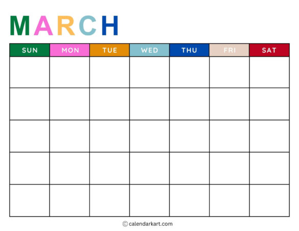 Printable Monthly, Weekly And Yearly Blank Calendar Templates