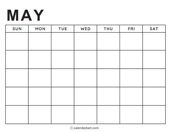 Printable Blank Calendar Template 30