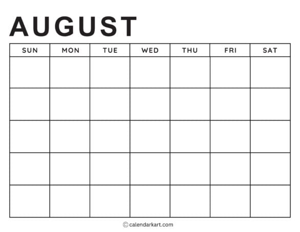 Printable Blank Calendar Template 32