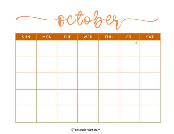Printable Blank Calendar Template 9