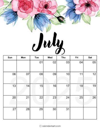 July 2025 Floral Calendar 5