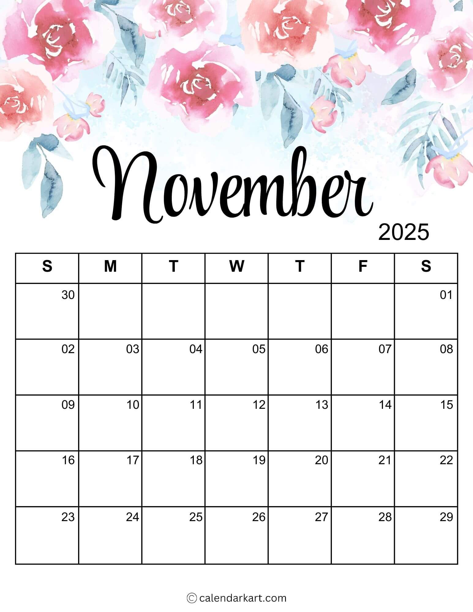 November 2025 Floral Calendar 4