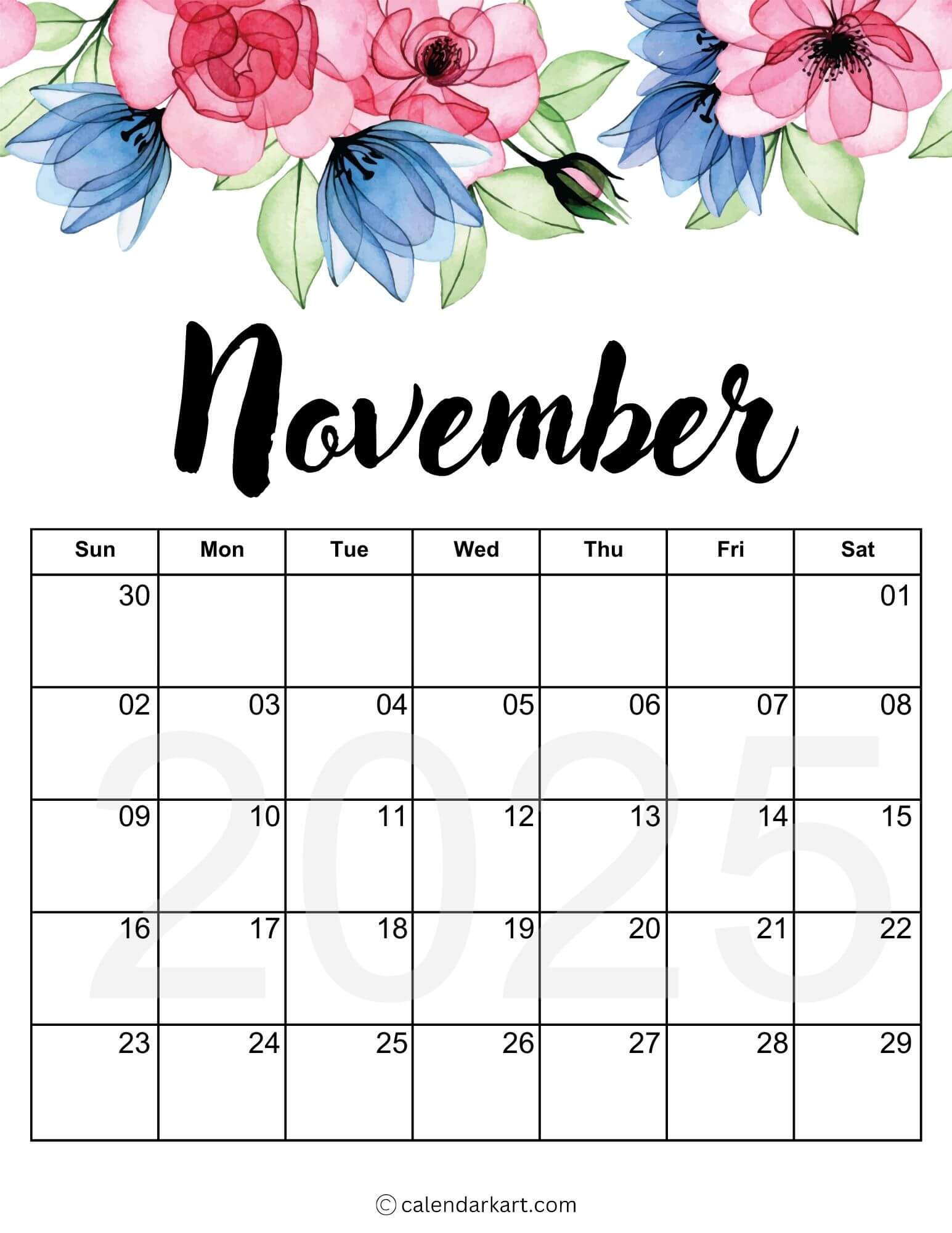 November 2025 Floral Calendar 5