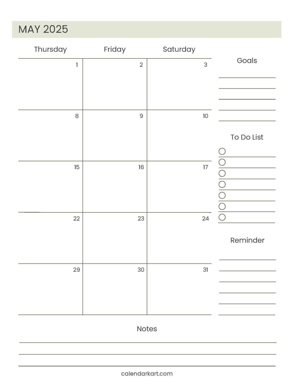 Free Printable 2025 Planner PDF | CalendarKart