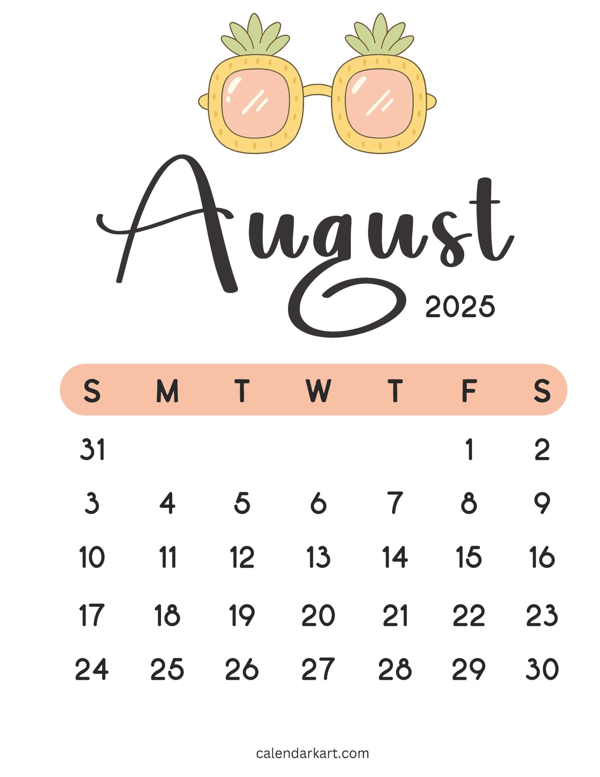 Aesthetic August 2025 Calendar 7