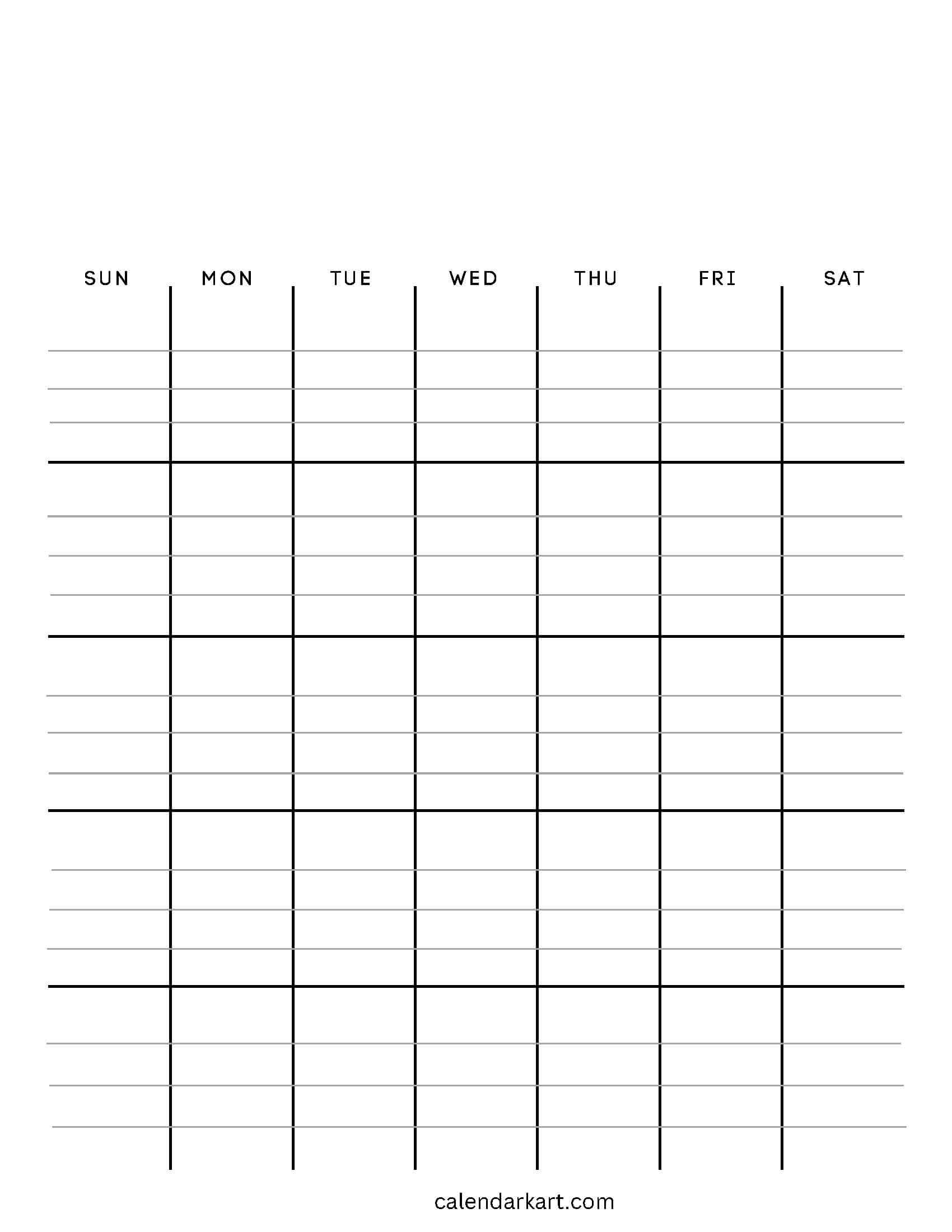 Blank Calendar Lined Version