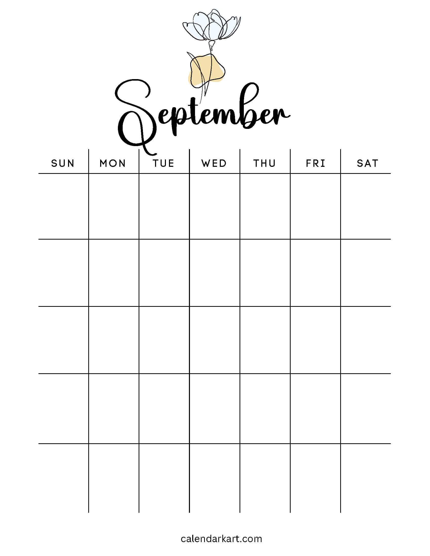 Blank September Calendar 1