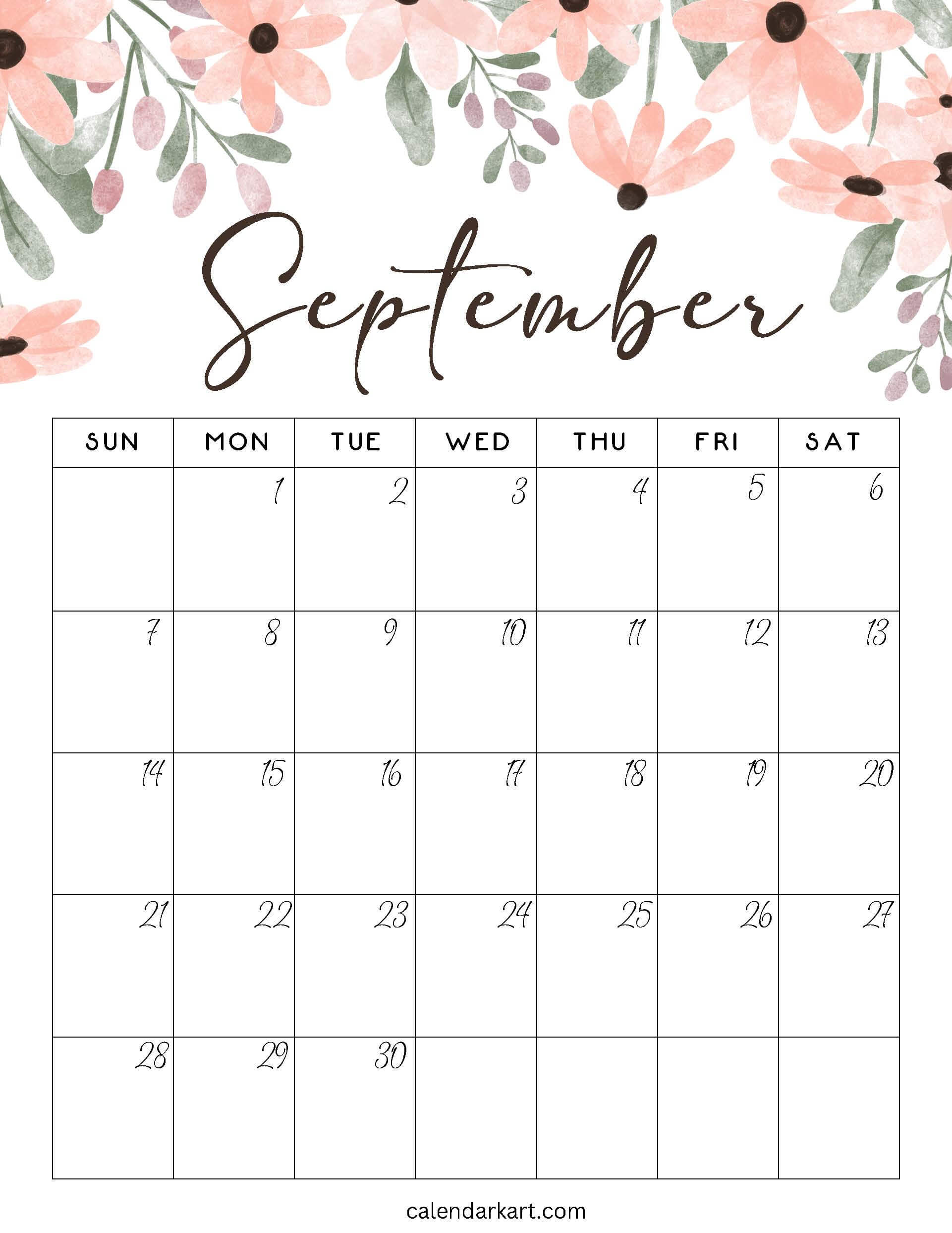 September 2025 Floral Calendar 2