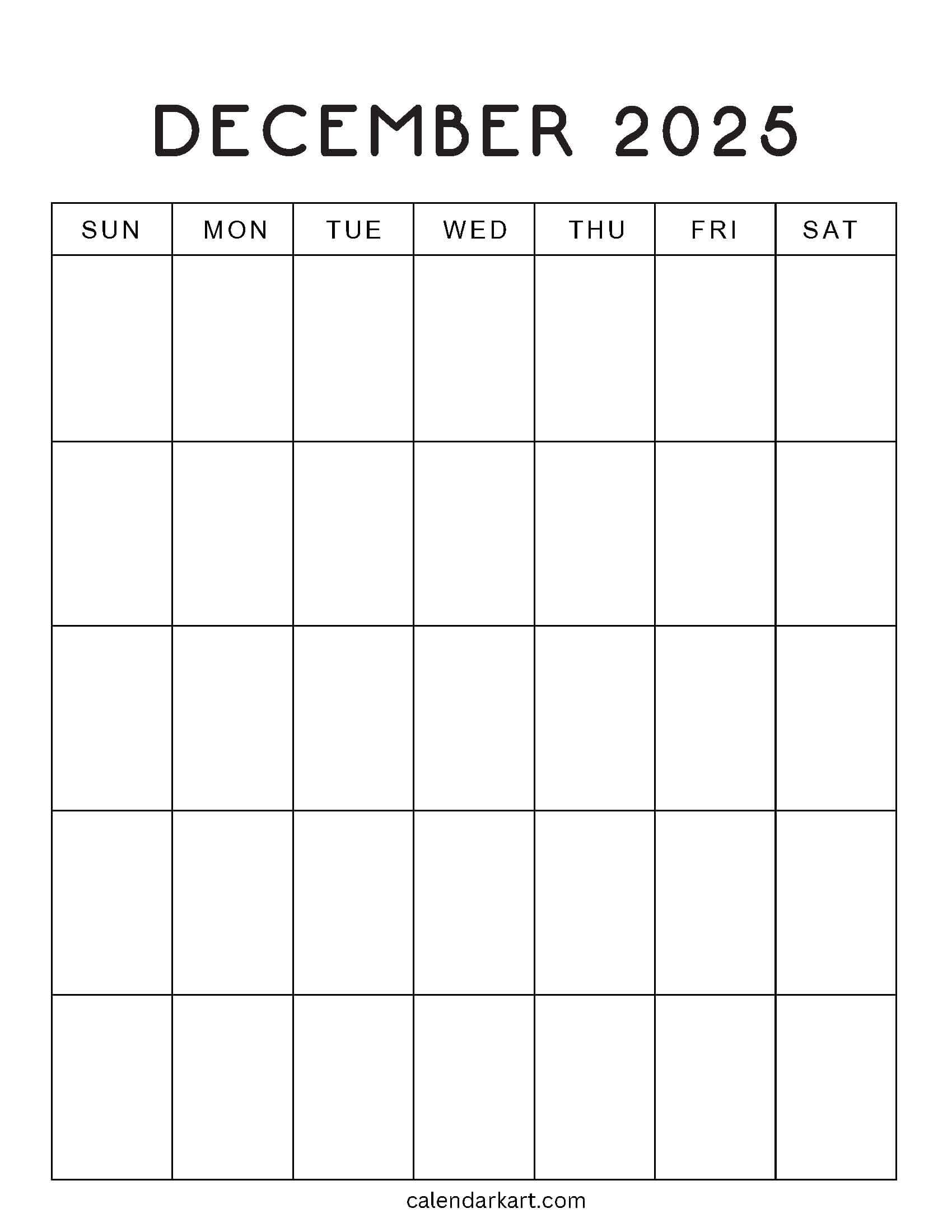Blank December 2025 Standard