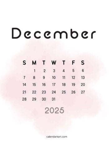 December 2025 Aesthetic Calendar