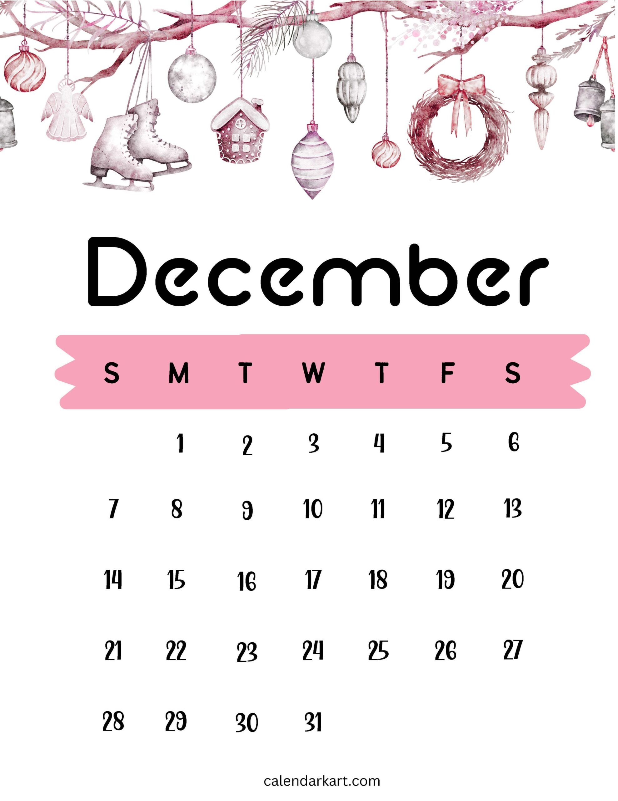 December 2025 Christmas Themed Calendar 5