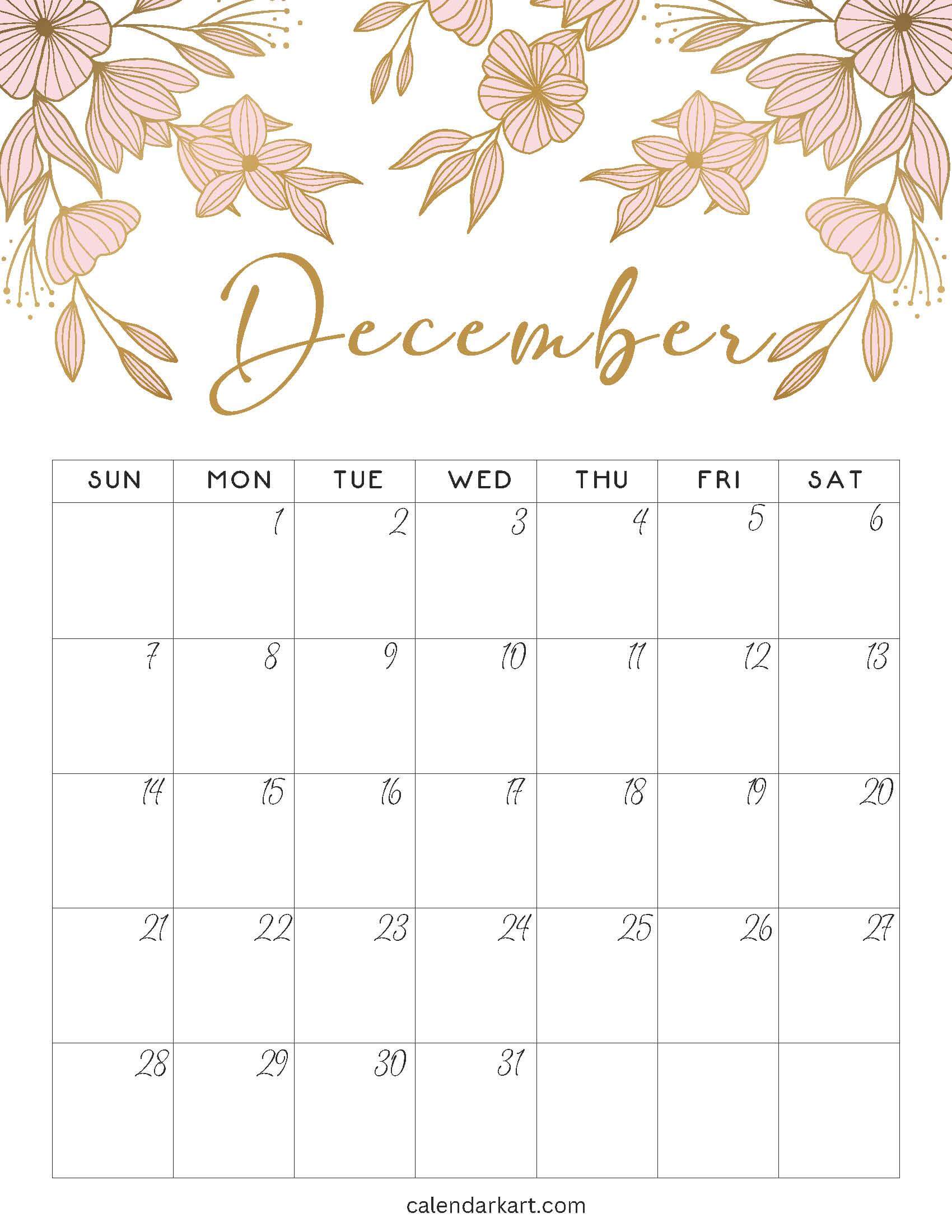 December 2025 Floral Calendar 4