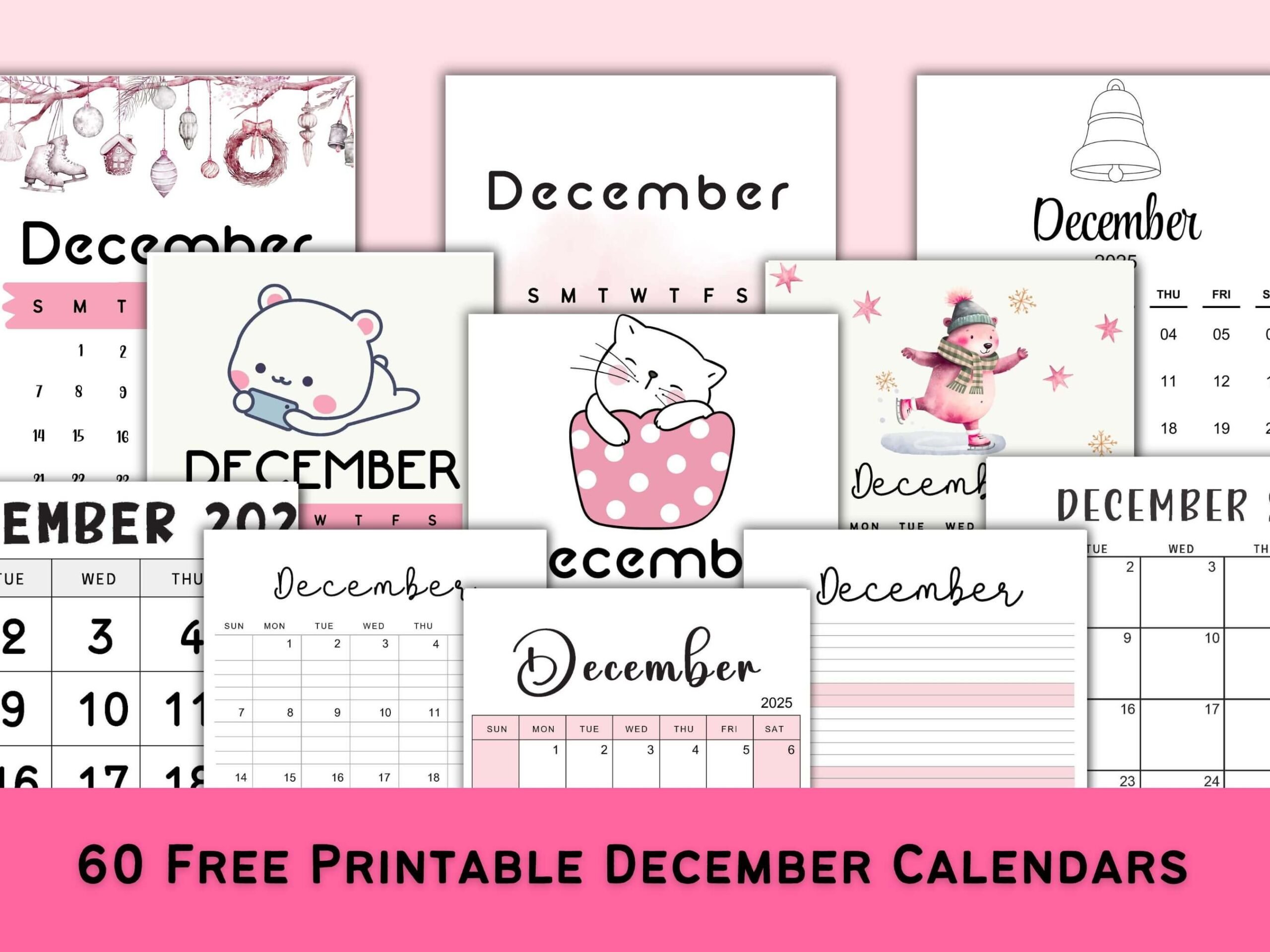 Free Printable December 2025 Calendars - CalendarKart