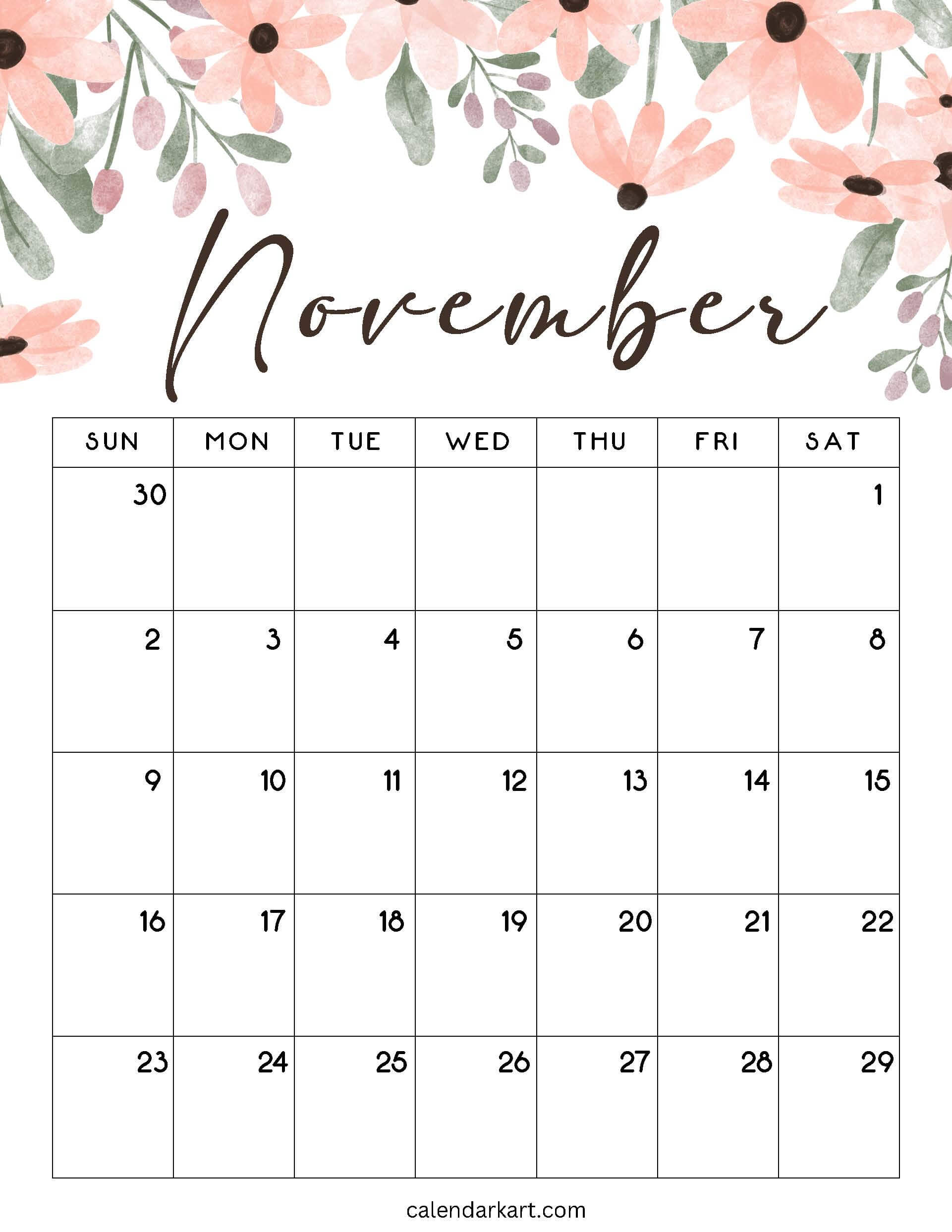 November 2025 Floral Calendar 2