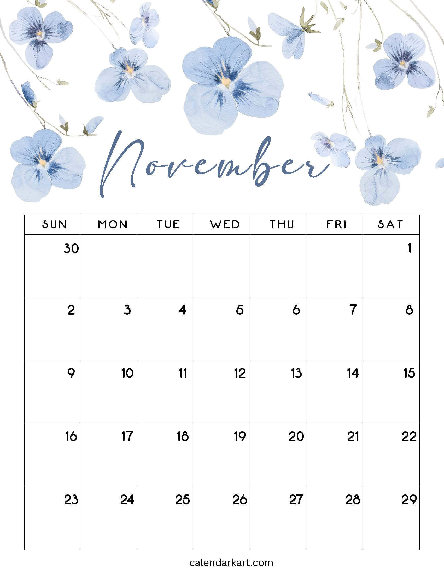 November 2025 Floral Calendar 3