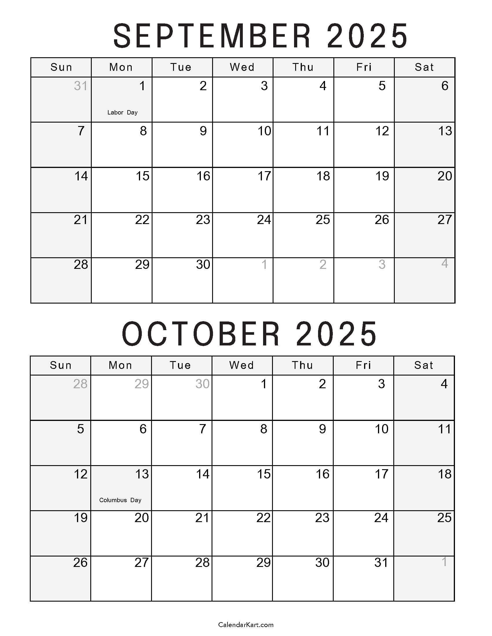 September October 2025 Calendar 10