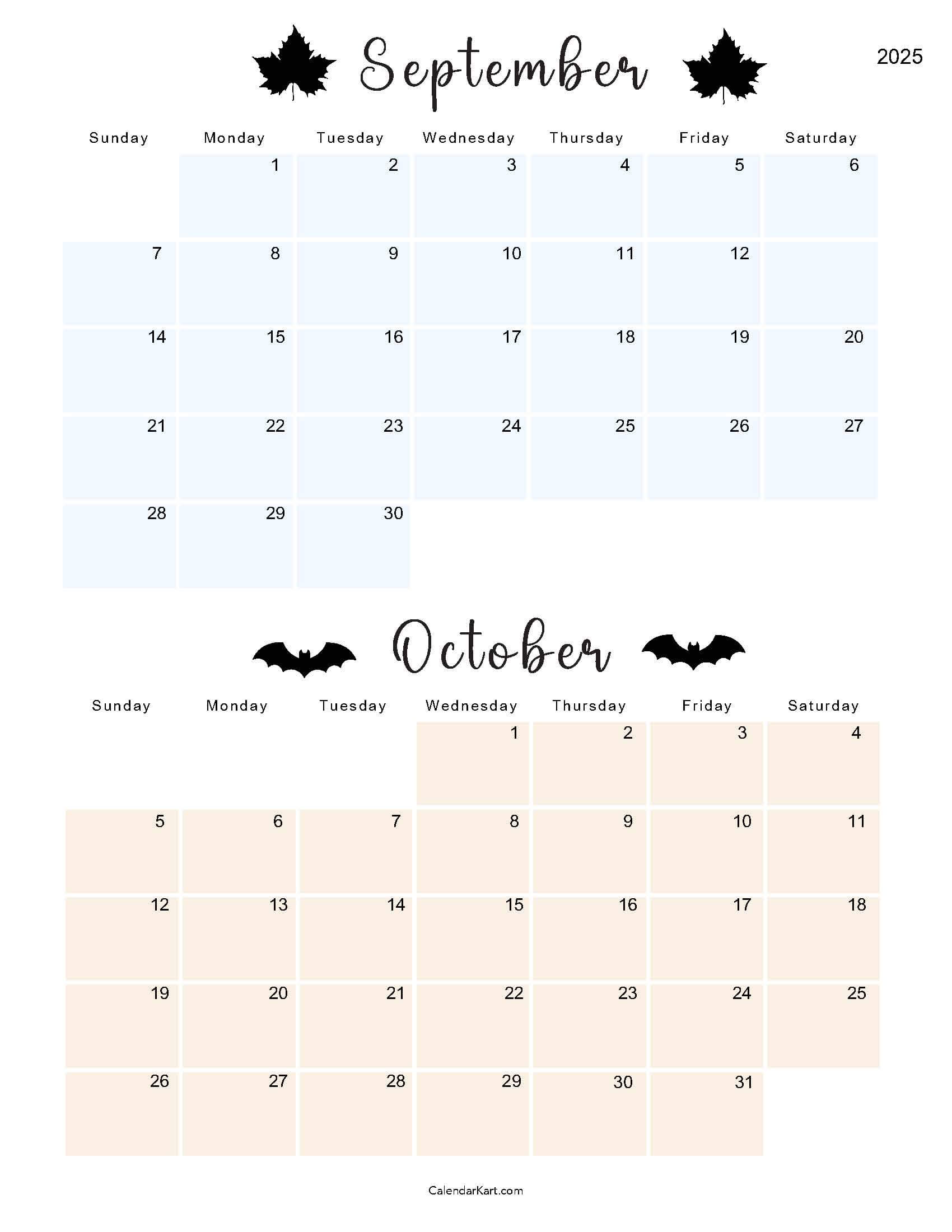 September October 2025 Calendar 15