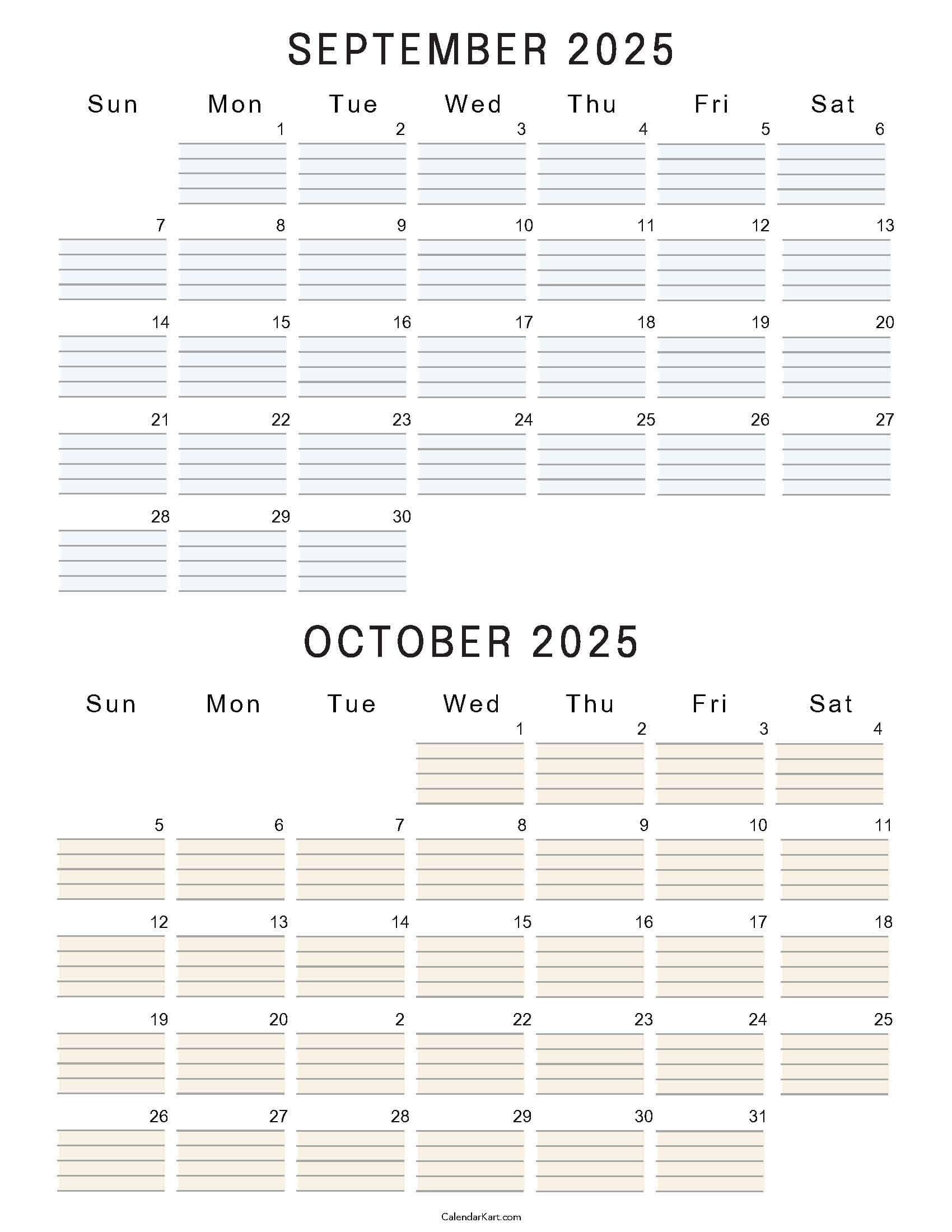 September October 2025 Calendar 17