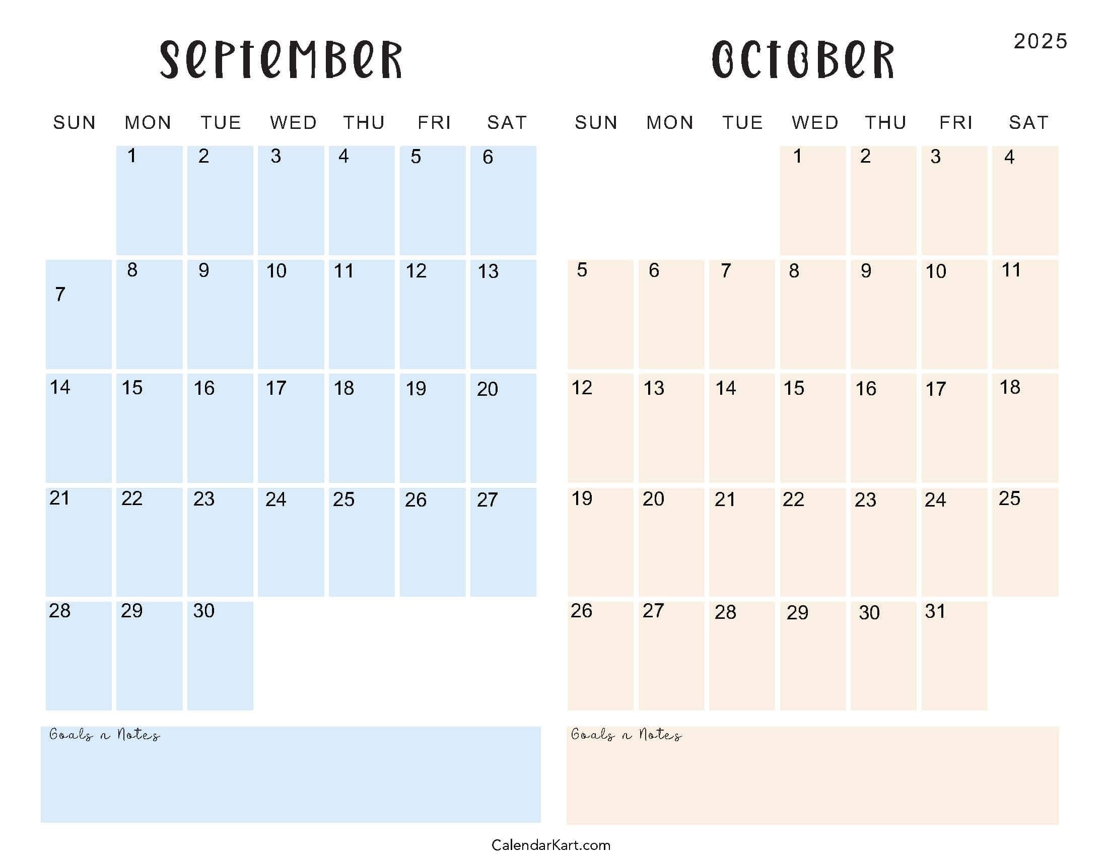 September October 2025 Calendar 7