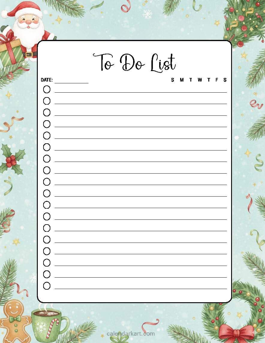 Christmas themed To Do List