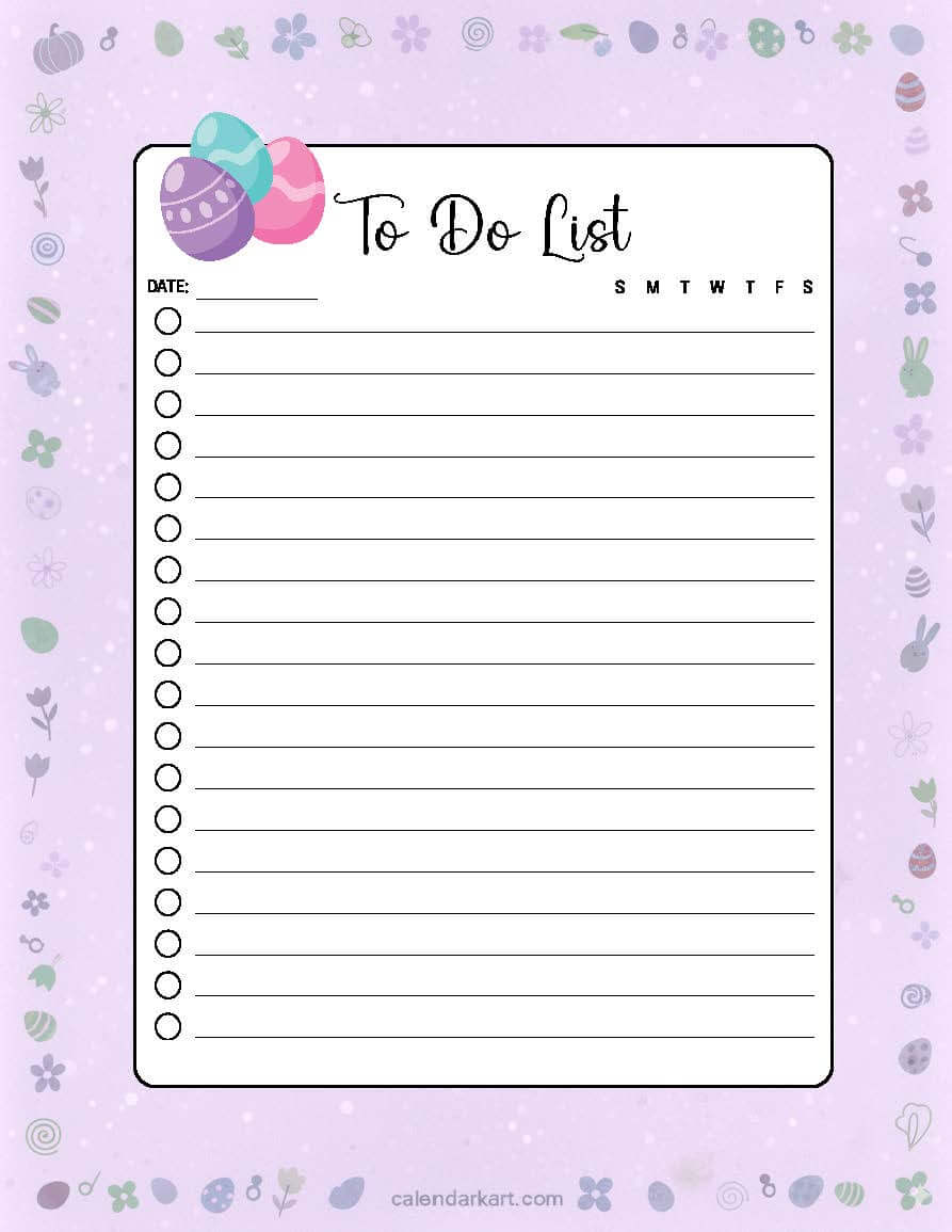 Easter themed To Do List