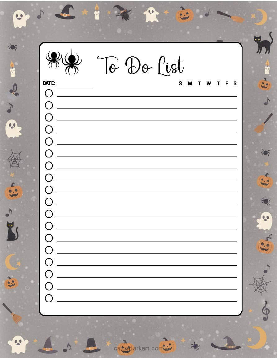 Halloween themed To Do List