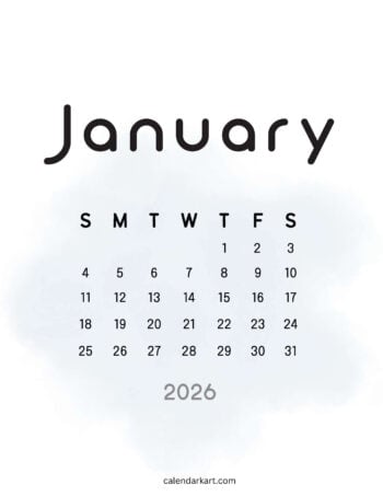 January 2026 Calendar Cute 8
