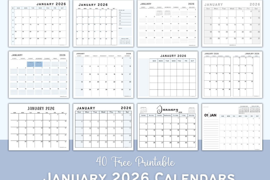 January 2026 Calendars Feature image