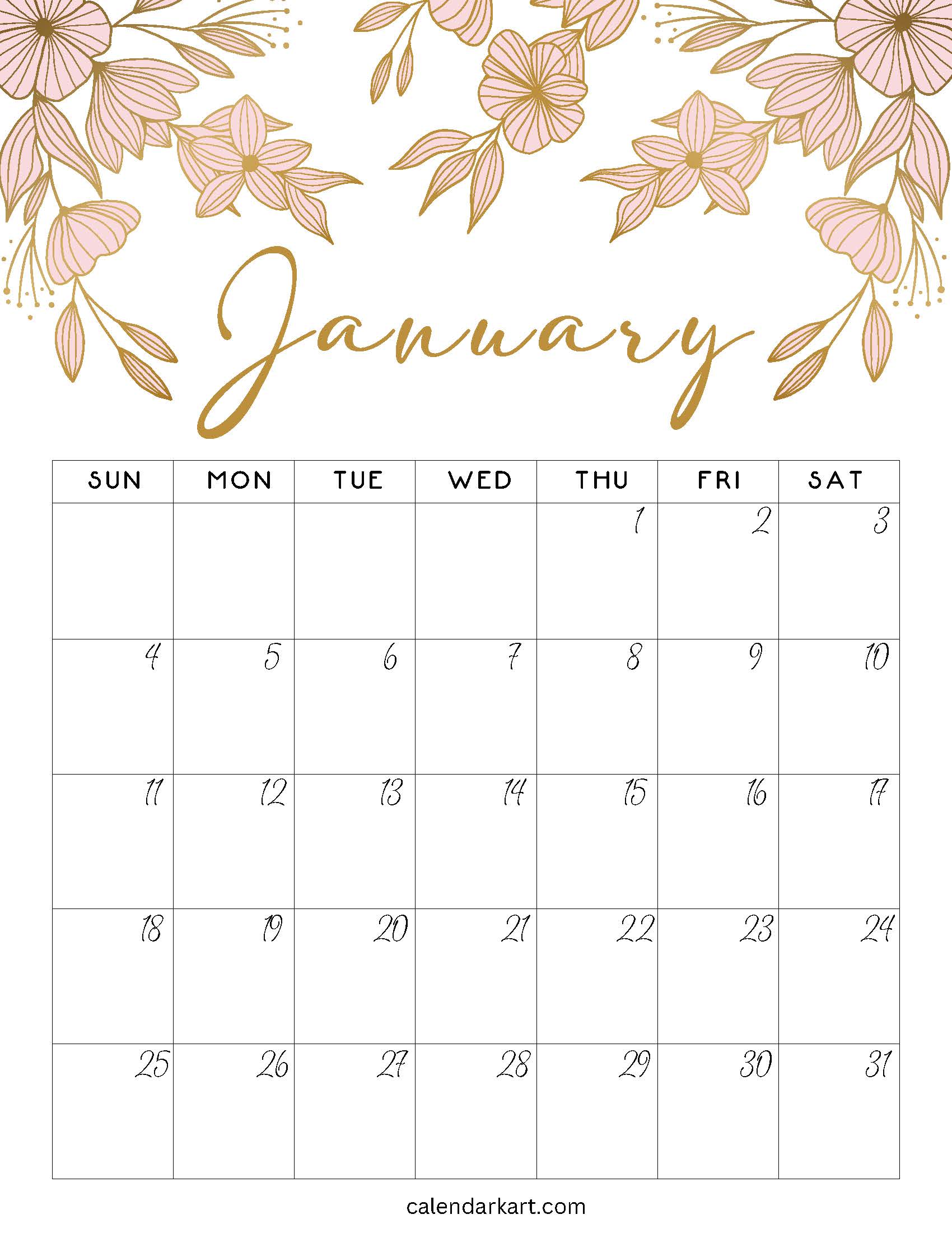 January 2026 Floral Calendar 4