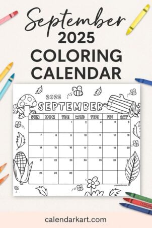 September 2025 Coloring Calendar