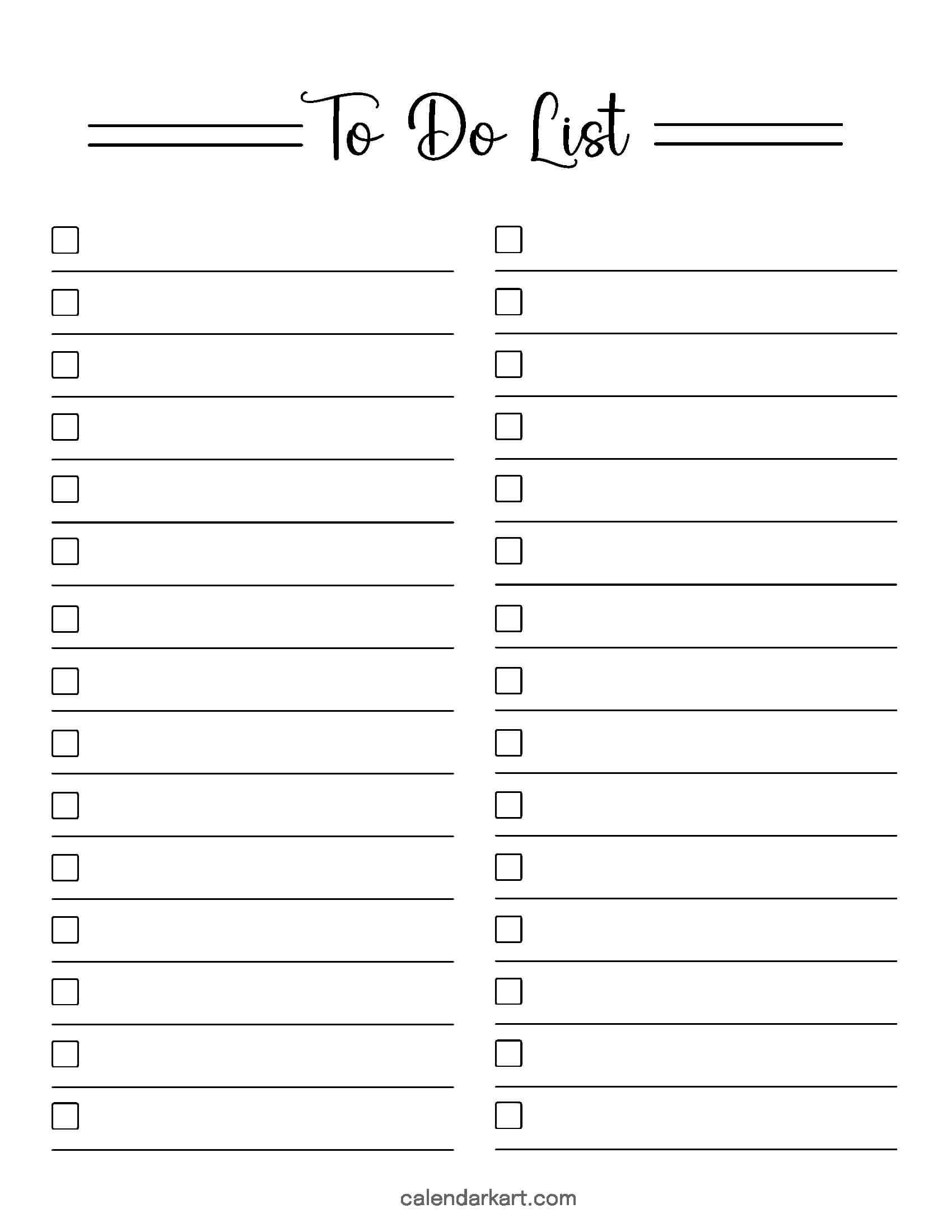 To Do List 2 Columns