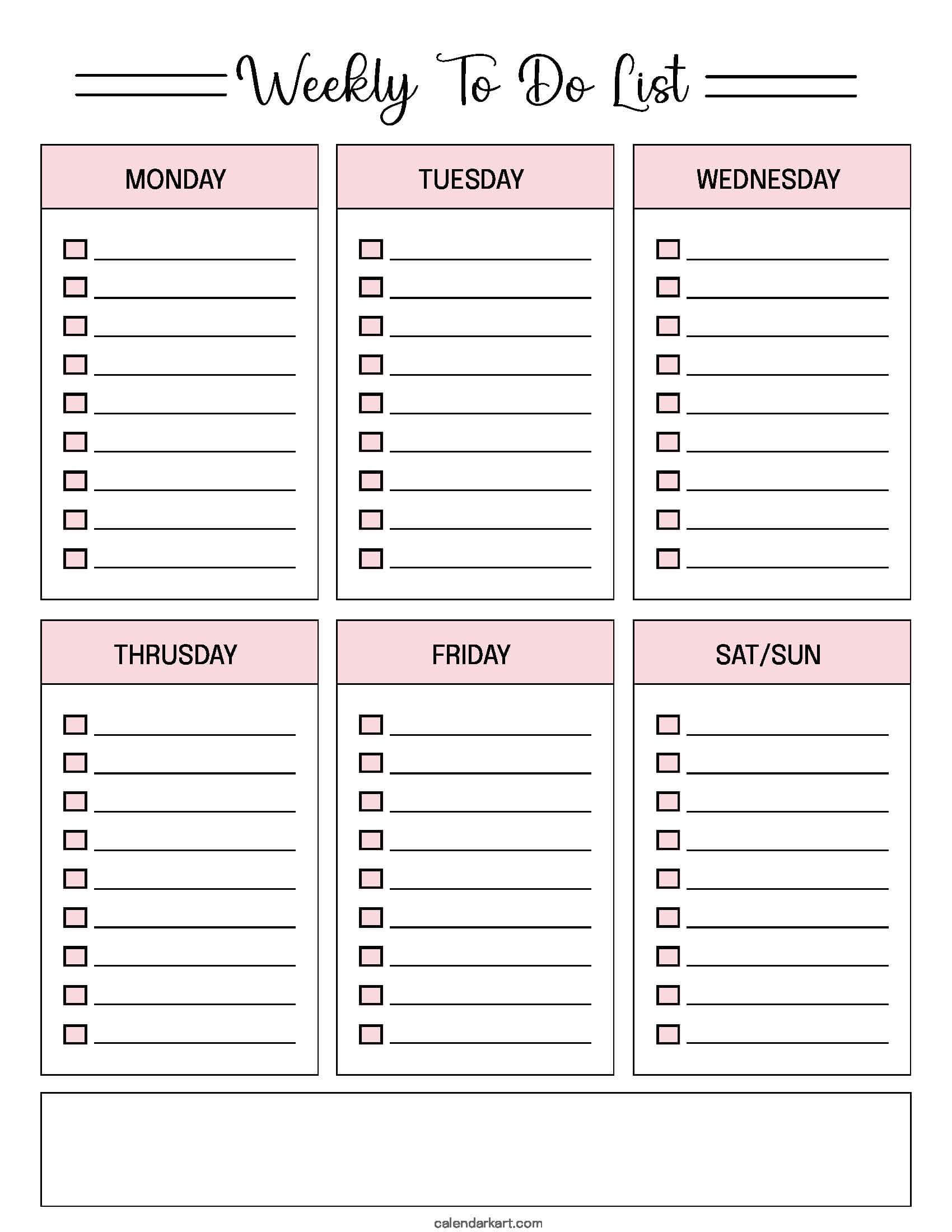 To Do List 3 Columns Colored