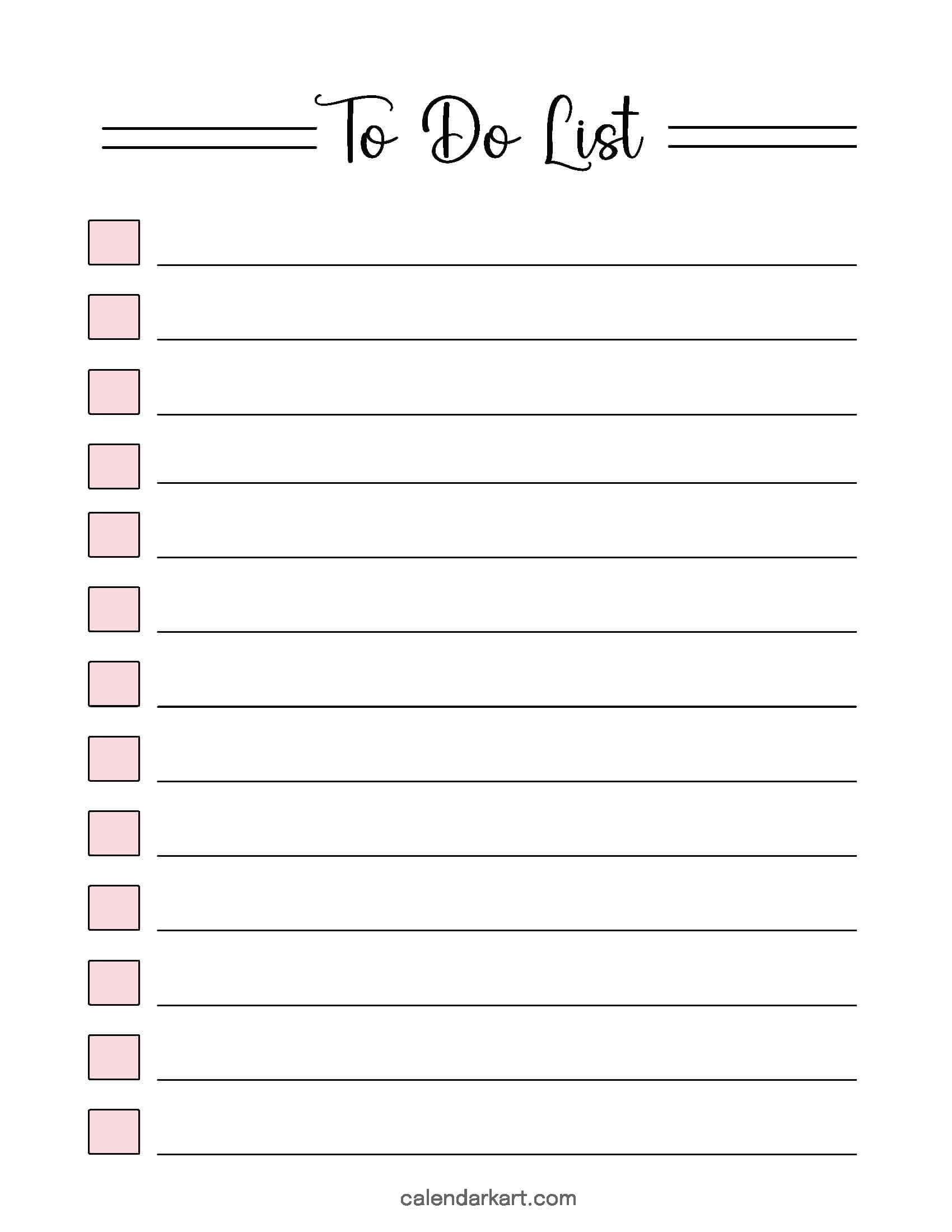 To Do List Wide Lines Colored