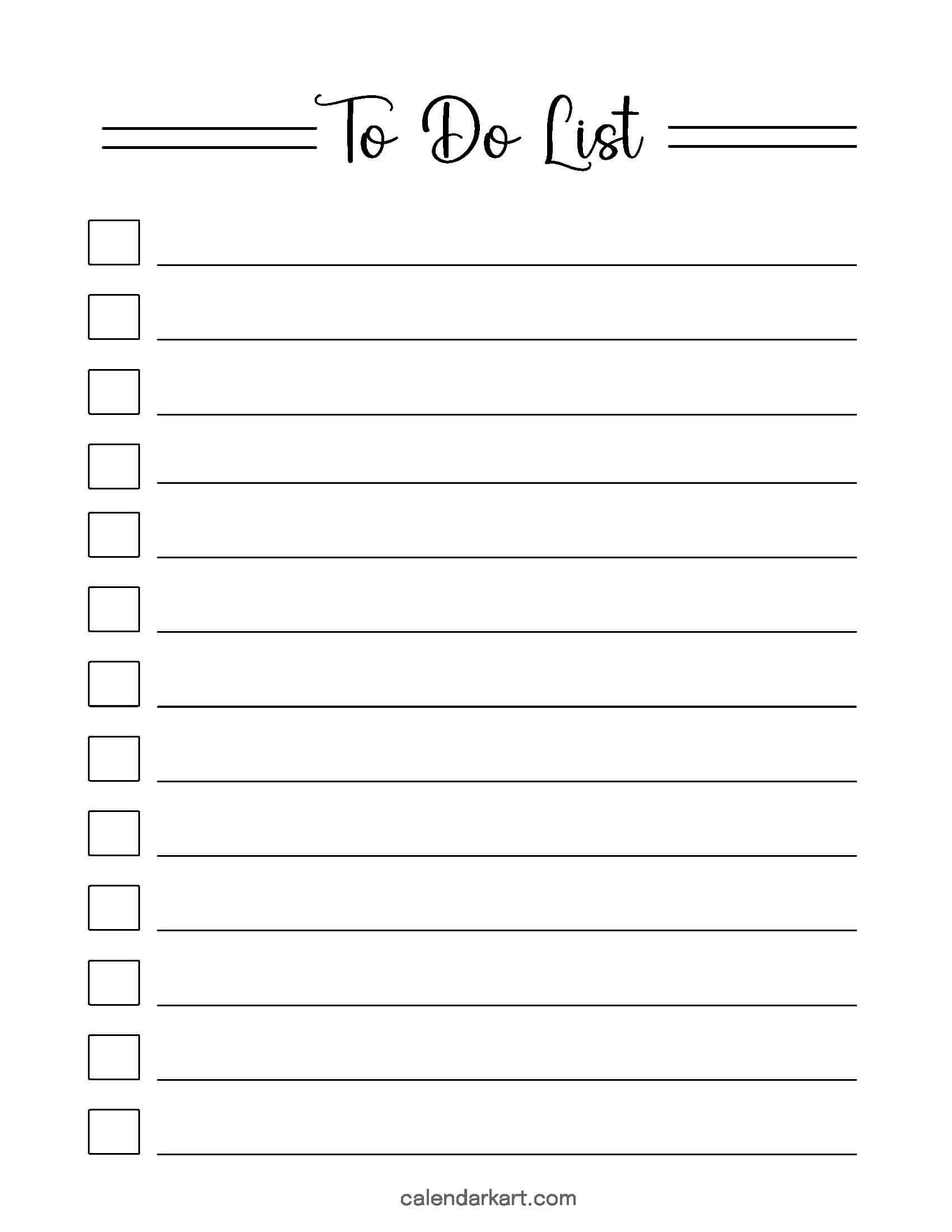 To Do List Wide Lines