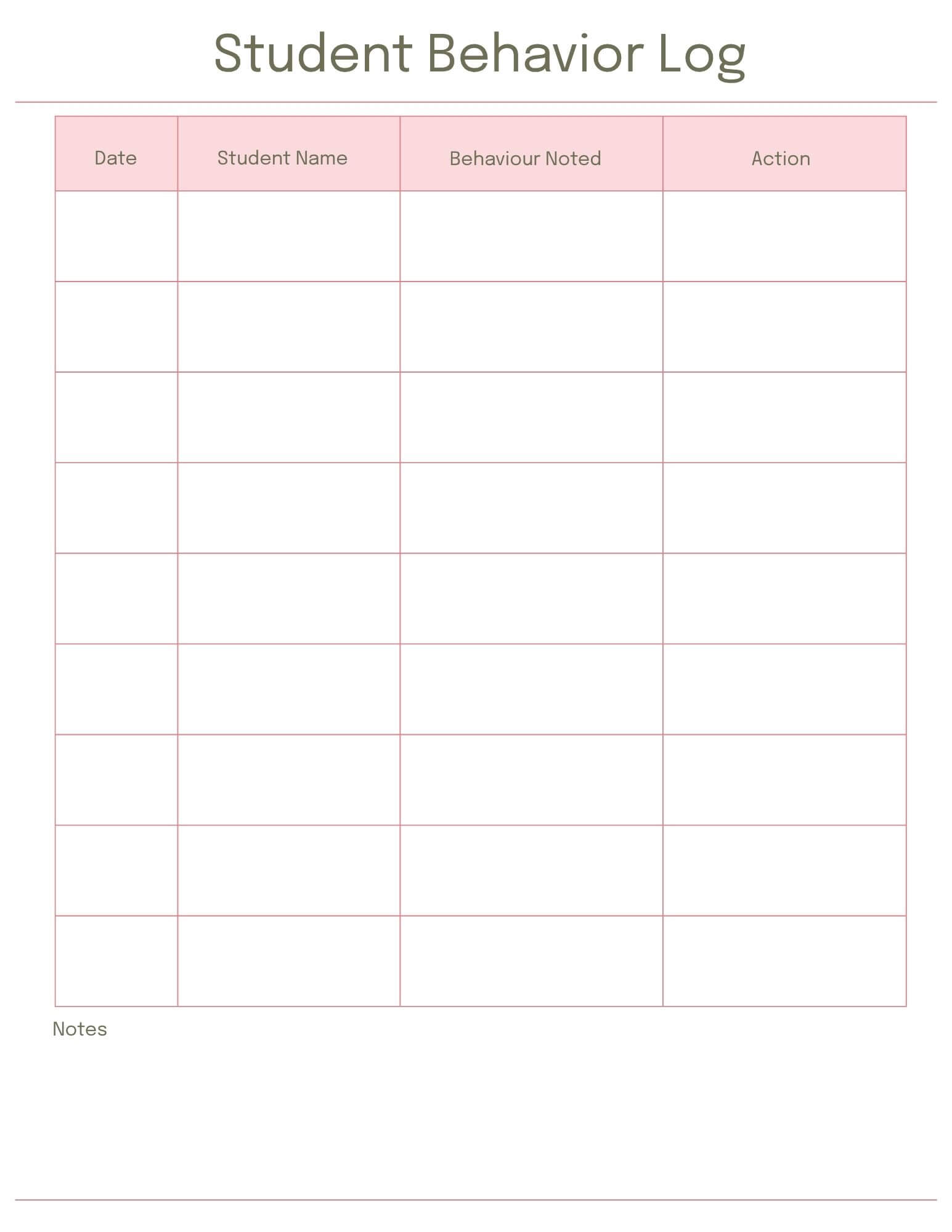 Student Behavior Log1