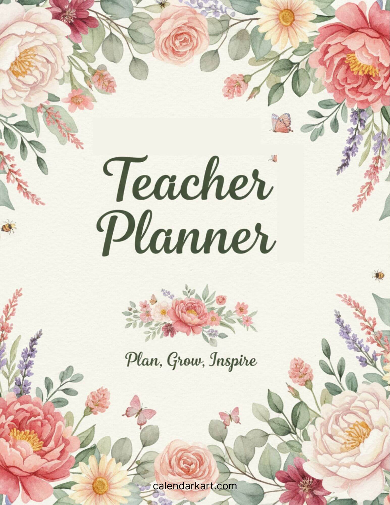 Teacher Planner Cover Page Front