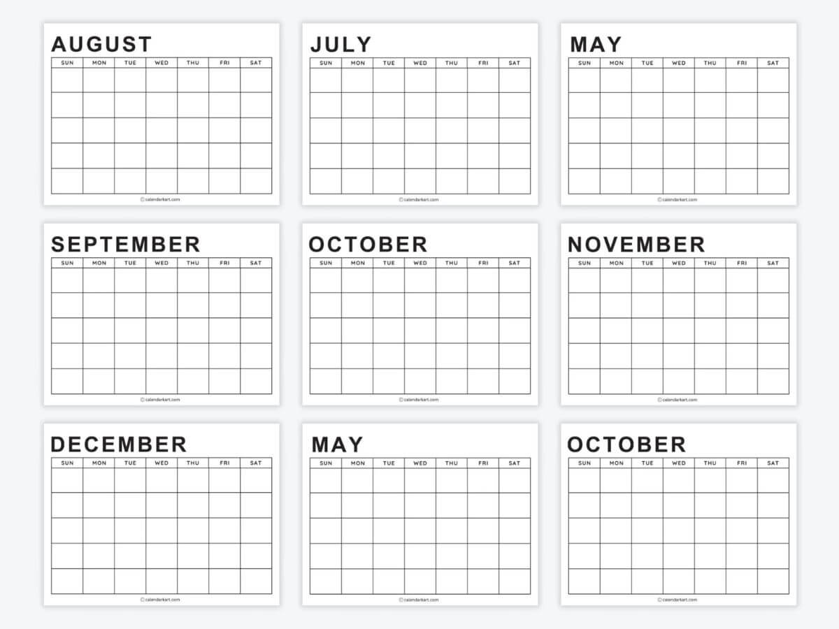 Free Printable Blank Calendars