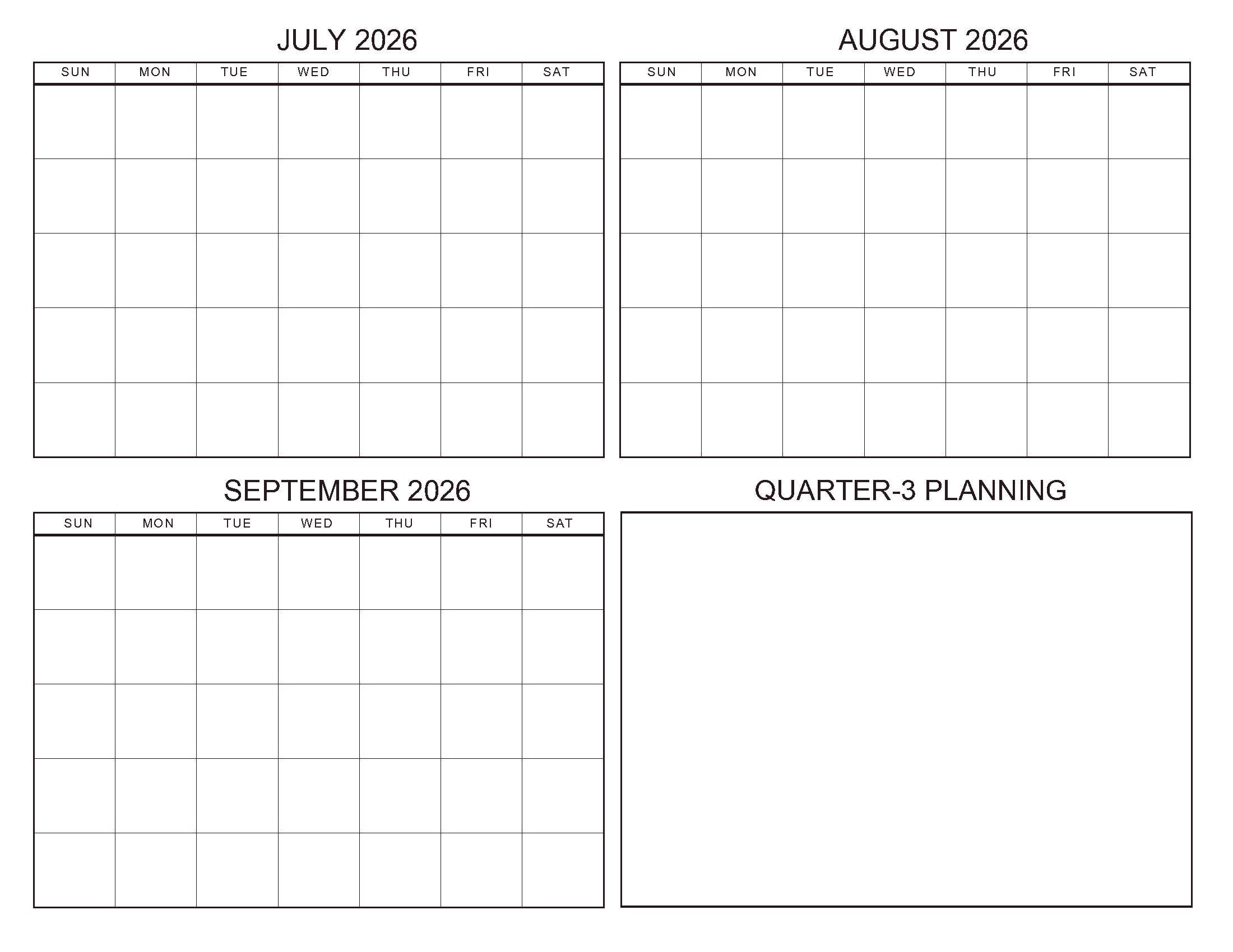 Creating A Combined July And August 2026 Planner