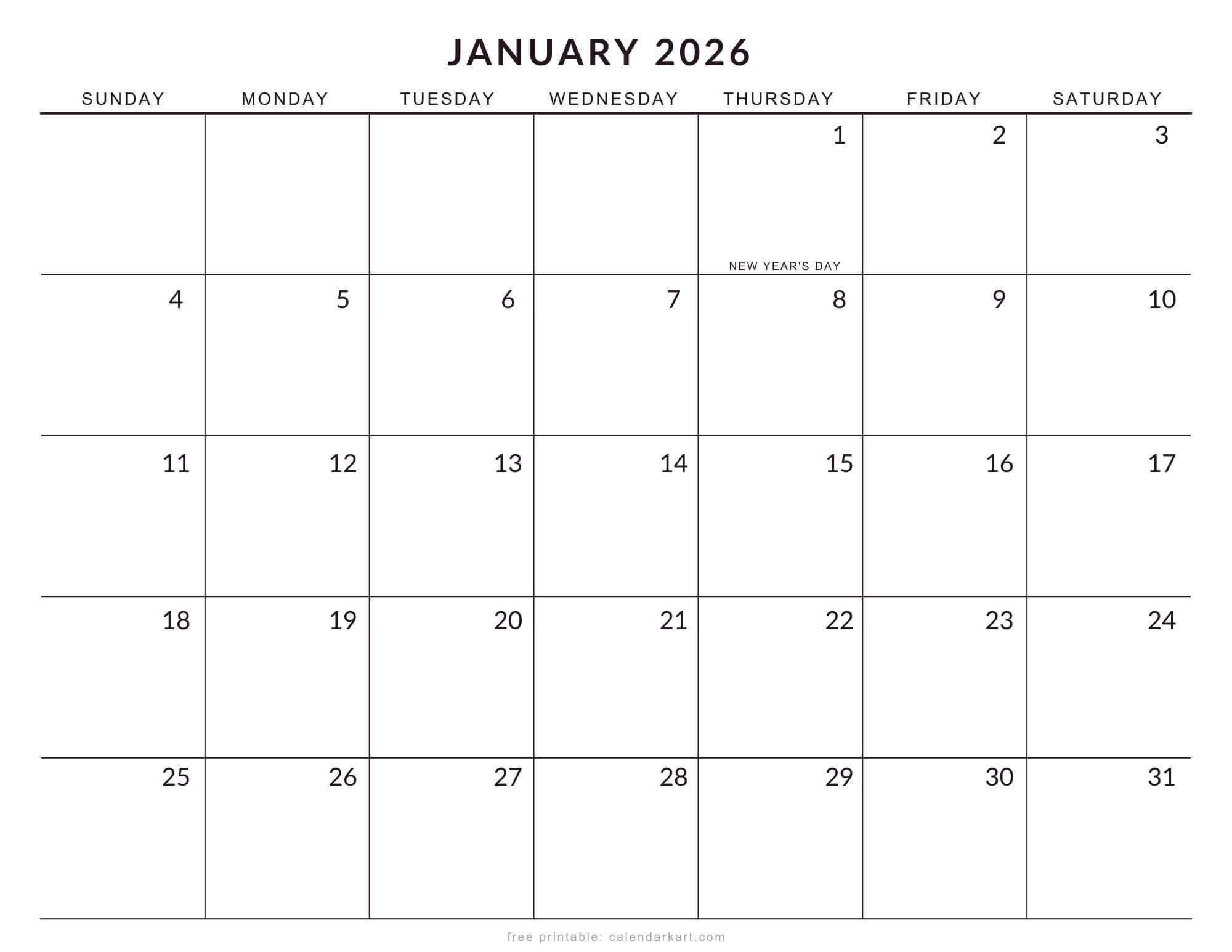 2026 Monthly Calendar with Holidays UK Landscape