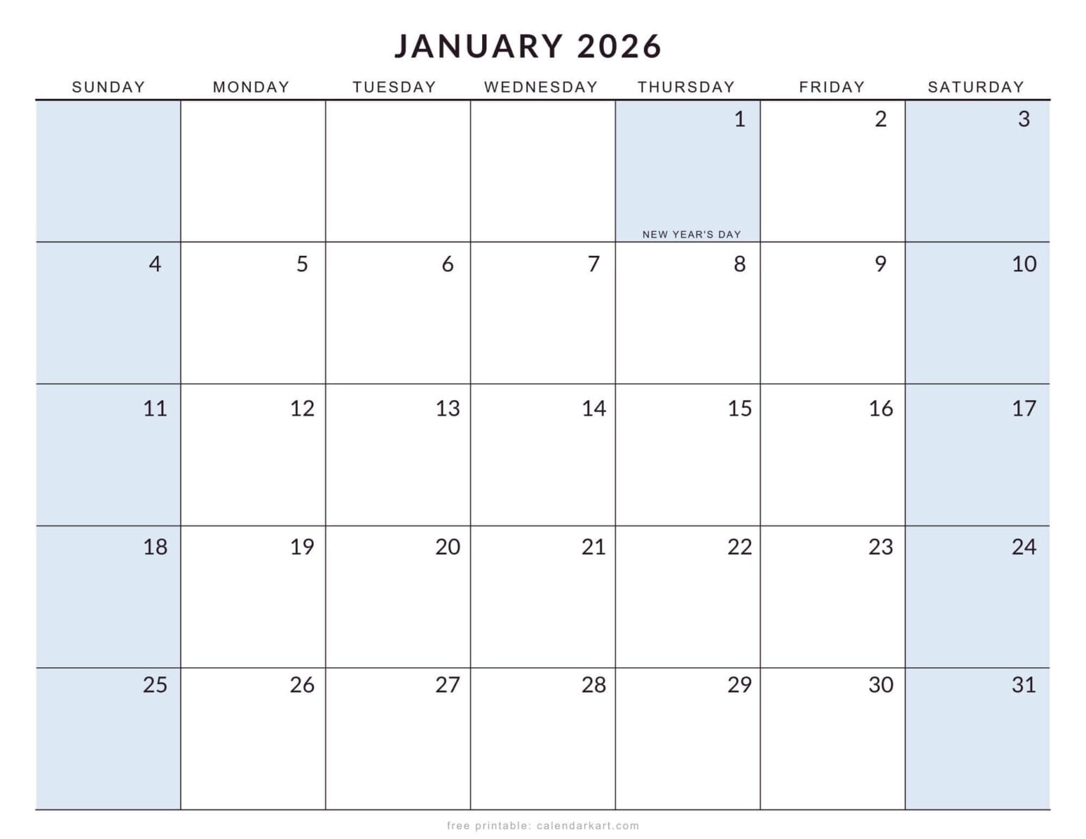 United Kingdom Calendars with Holidays 2026 | Free Printable