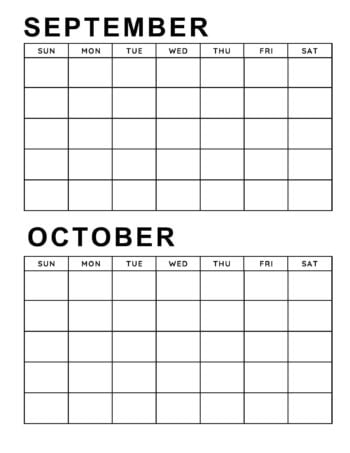 Blank Calendar Bi-Monthly 5