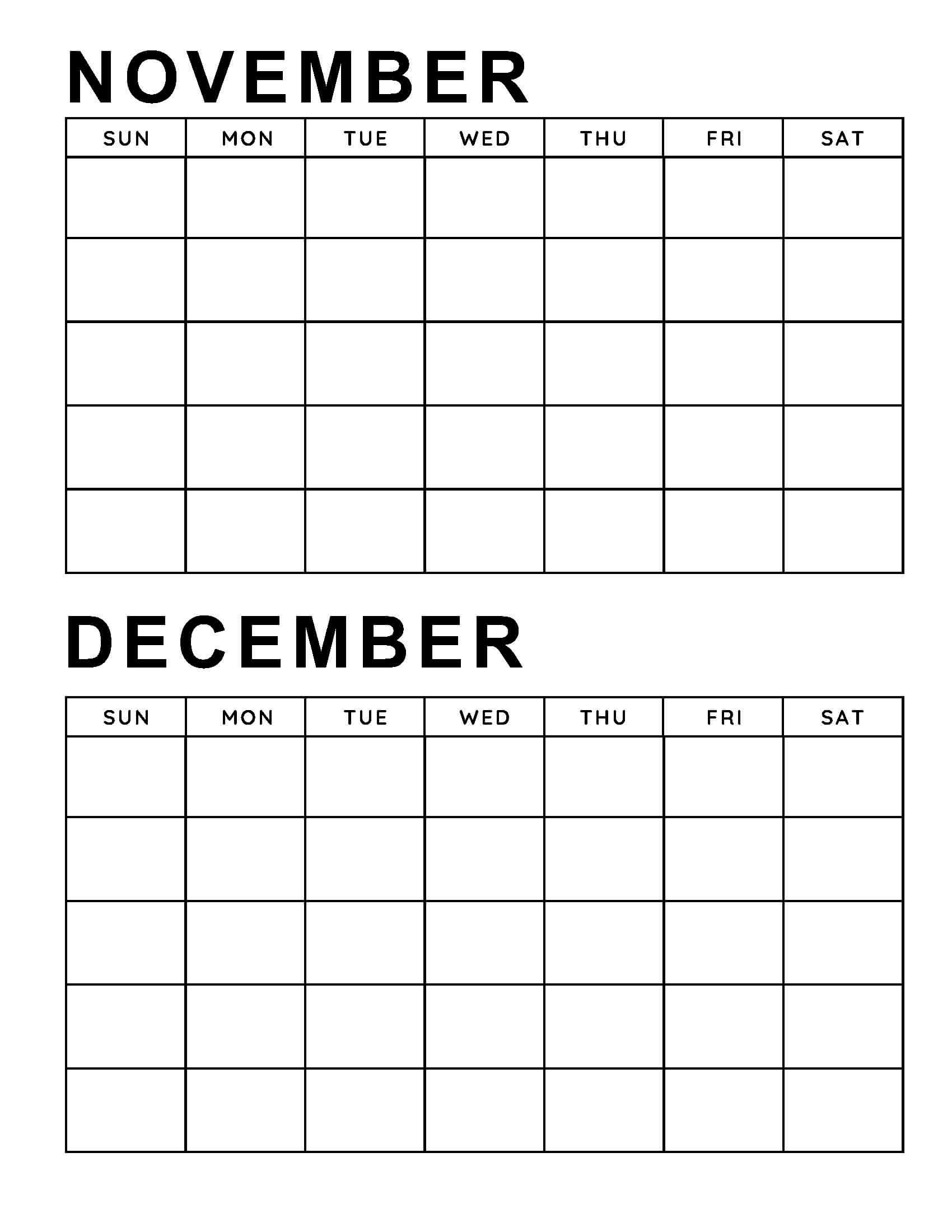 Blank Calendar Bi-Monthly 6